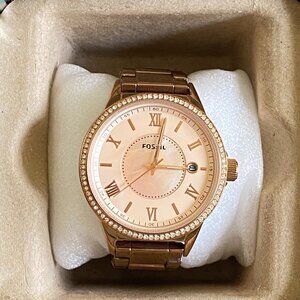 Women's Fossil Watch with Date Dial Gold Tone BQ1108